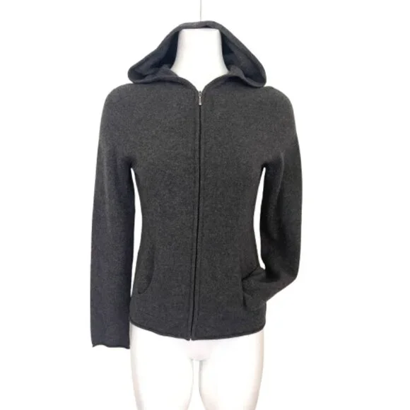 Peck & Peck 2 fly pure cashemere Gray Zip Hoodie - Picture 10 of 11